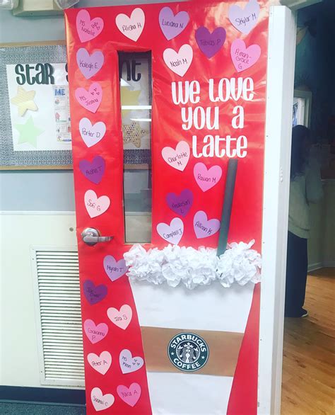 Valentines Day Classroom Door Decor We Love You A Latte Valentines Day Bulletin Board Teacher