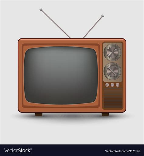 Realistic Old Vintage Tv Royalty Free Vector Image