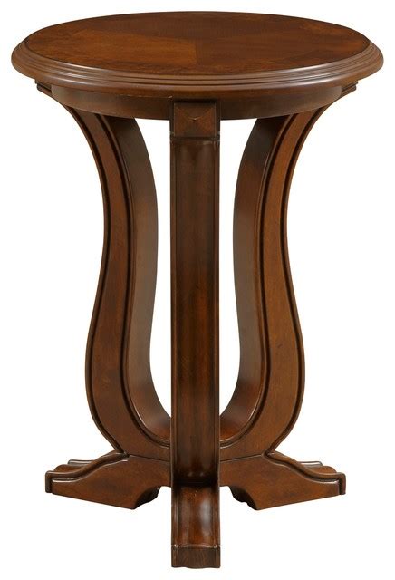 Roseburg cherry chairside end table. Broyhill Lana Round Chairside Table - Transitional - Side ...