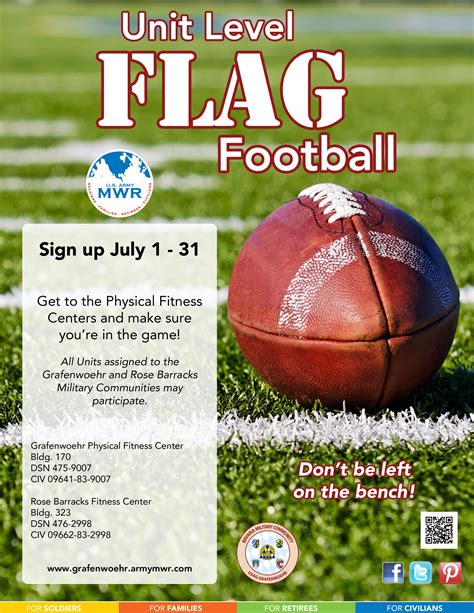 Sign Up In July For The Unit Level Flag Football Season Flag
