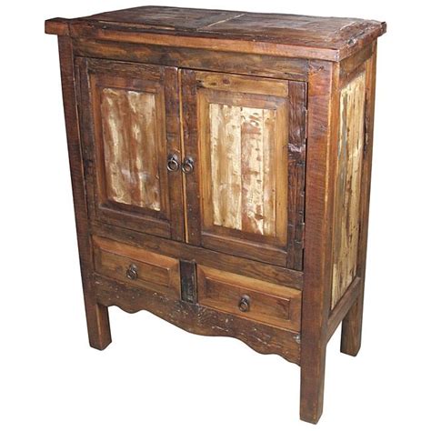 Pantry universal microwave cabinet with three drawers in vanilla white. Old Rustic Wood Pantry Cabinet with 2 Doors and 2 Drawers ...
