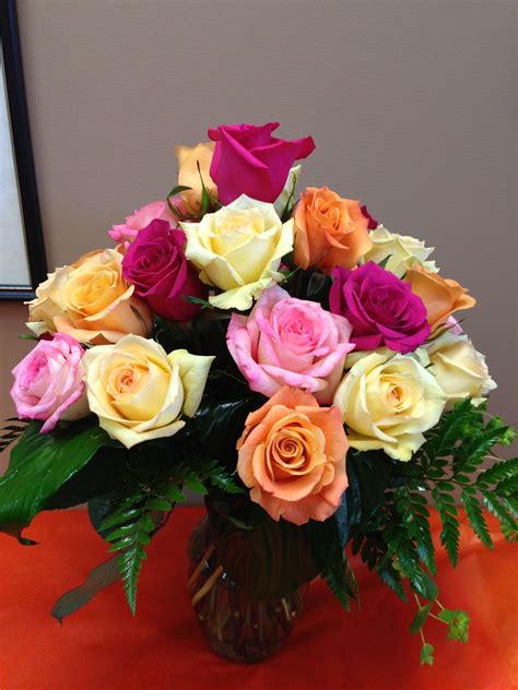Beautiful Multi Colored Rose Bouquet Allens Flowers Inc Columbia