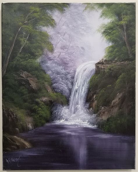 Painting Oil Waterfall In The Woods Lord Selkirk School Division