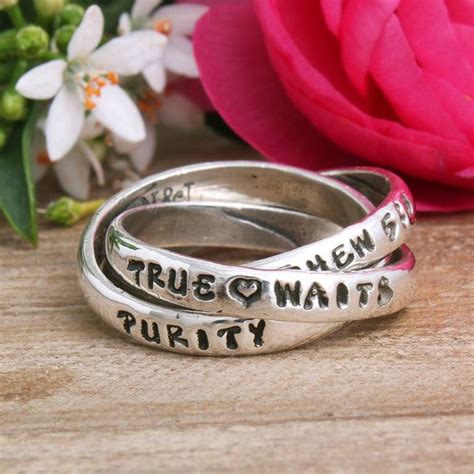 Purity Ring Girl S Purity Ring Christian Purity Ring Stamped Purity Ring Double Purity Band