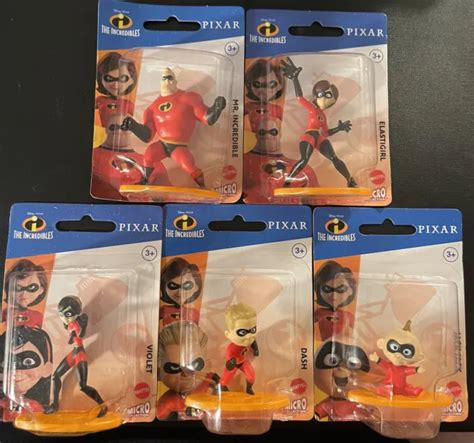 New Disney Pixar The Incredibles Micro Collection Figures Set Of 5 Mattel Hero 16 99 Picclick