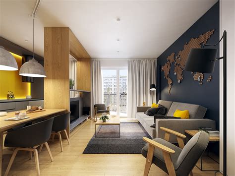 Note long view, with far wall. Ever-popular Scandinavian interior design style