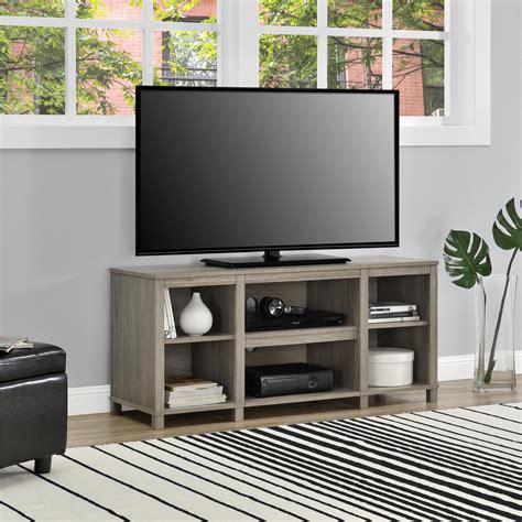 Mainstays Parsons Cubby Tv Stand For Tvs Up To 50 Oak Walmart