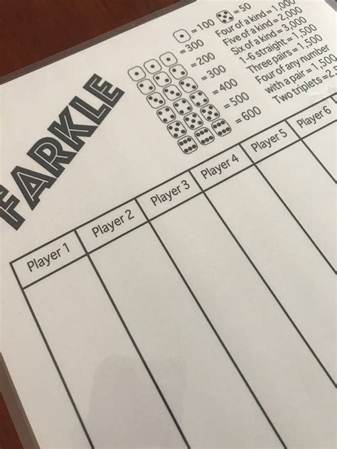 Free Printable Farkle Score Cards Printable Word Searches