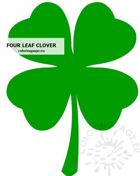 Printable Green Four Leaf Clover Printable World Holiday