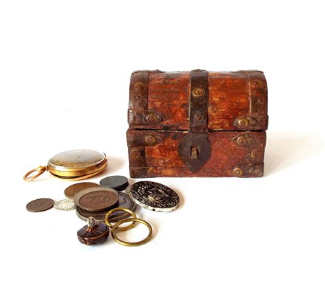 Small Wooden Treasure Chest For Keepsakes And Trinkets Treasure