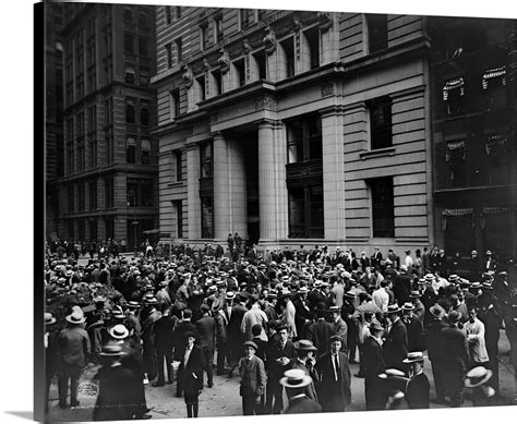 Crowd Of Men Involved In Curb Exchange Trading On Broad Street In New