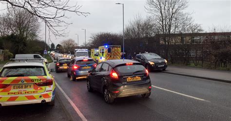 Emergency Services At Scene Of Road Traffic Incident Near Passmores