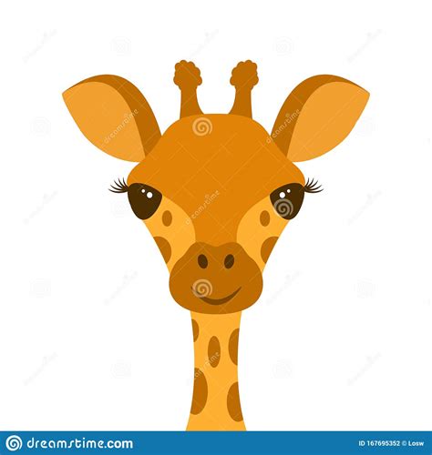 Cute Giraffe Head Stock Vector Illustration Of Jungle 167695352