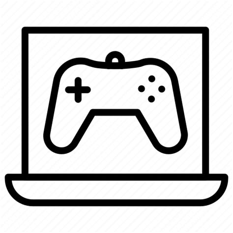 Display, gaming, laptop, laptop gaming, online, play station icon
