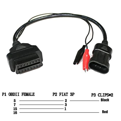 Buy Kwokker Car Obd Extension Cable For Fiat 3 Pin