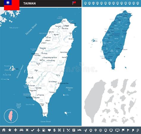 Taiw N Mapa Infographic Ejemplo Detallado Del Vector Stock De Ilustraci N Ilustraci N De