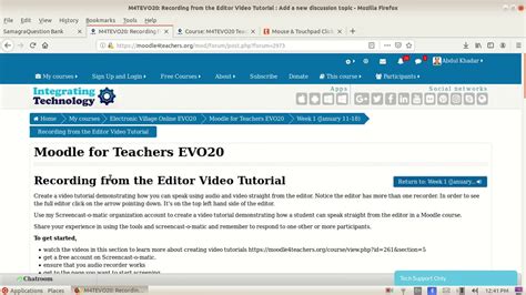 Moodle Editor Recording Video Tutorial Youtube