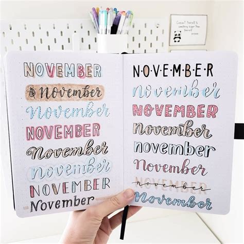 Best Bullet Journal Fonts And Headers For Every Month In 2020