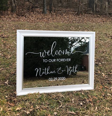 Wedding Decal For Mirror Welcome To Our Forever With Names And Date