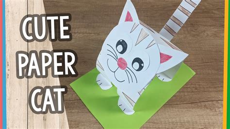 Cute Paper Cat Craft Youtube