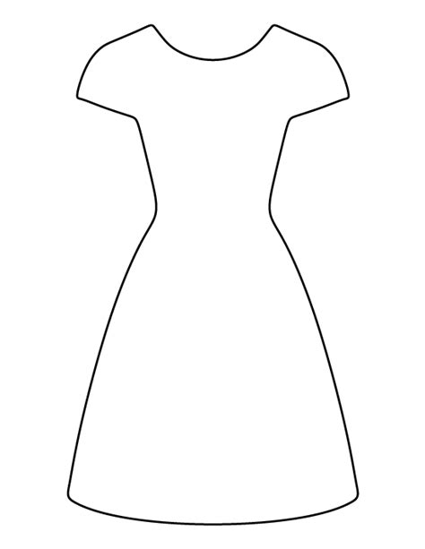 Dress Pattern Use The Printable Outline For Crafts Creating Stencils
