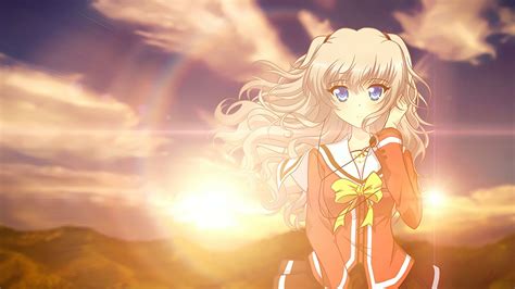 Download Long Hair School Uniform Blush Bow Clothing Sunset Blue Eyes