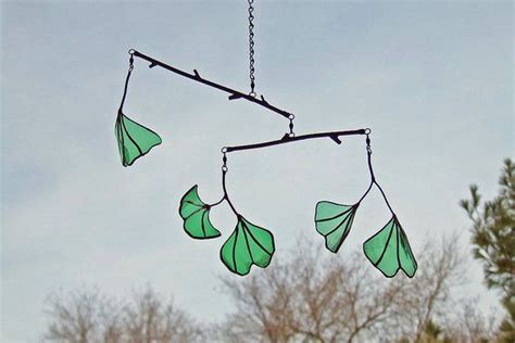 Unique Wedding T Ginkgo Leaf Mobile From Reclaimed Green Etsy
