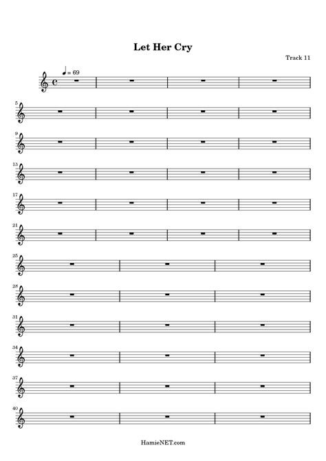 Let Her Cry Sheet Music Let Her Cry Score •