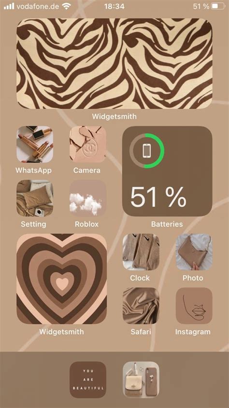 Brown Aesthetic Ios14 Home Screen In 2021 Ios App Iphone Iphone