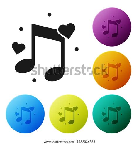 Black Music Note Tone Hearts Icon Stock Vector Royalty Free