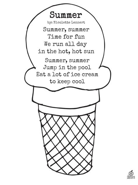 Summer Poem Preschool Kindergarten And First Grade Pdf