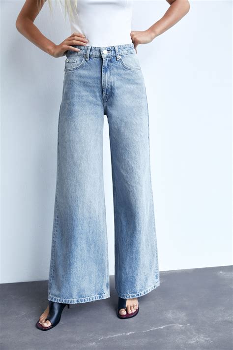 Zara Super Wide Leg Mid Rise Jeans 77954152 400