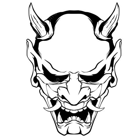 Oni Mask Illustrate Artwork Vector Devil Skull Devil Drawing Skull