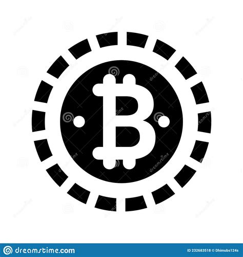 Bitcoin Digital Money Icon Black Vector Graphics Stock Vector