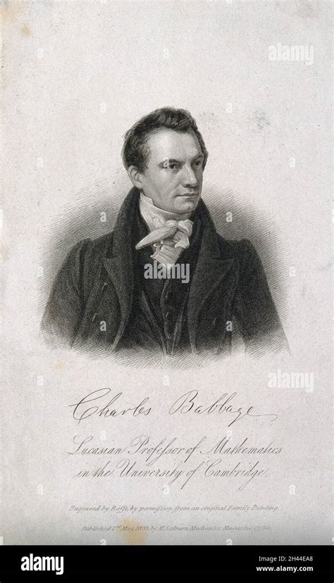 Charles Babbage Stipple Engraving By R Roffe 1833 Stock Photo Alamy