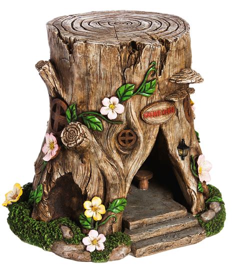 Evergreen Enterprises Inc Lighted Tree Stump Fairy House Figurine