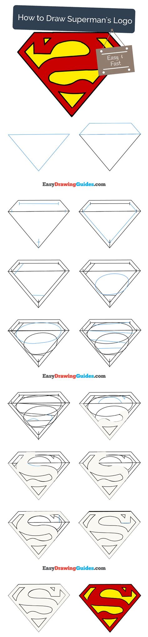 How To Draw Superman Logo Easy Step By Step Drawing Guides Superman