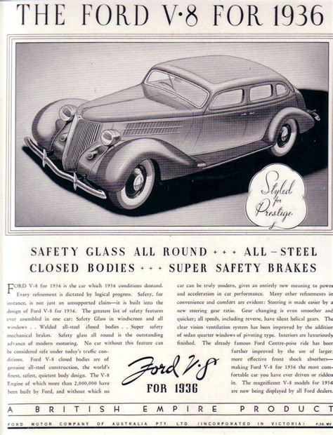 1936 Ford V8 Sedan Ad Car Ads Ford Sedan