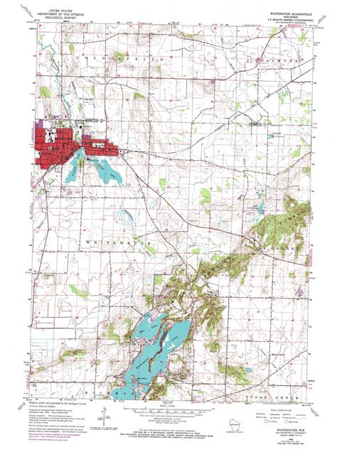 Whitewater Topographic Map 124000 Scale Wisconsin