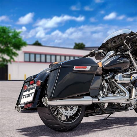 Tcmt Vivid Black 4 Extended Stretched Hard Saddlebags Cvo Style Fit For Harley Touring 14 24