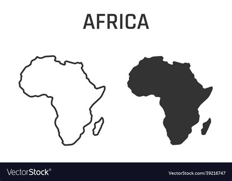 Africa Map Icon Outline And Silhouette Royalty Free Vector