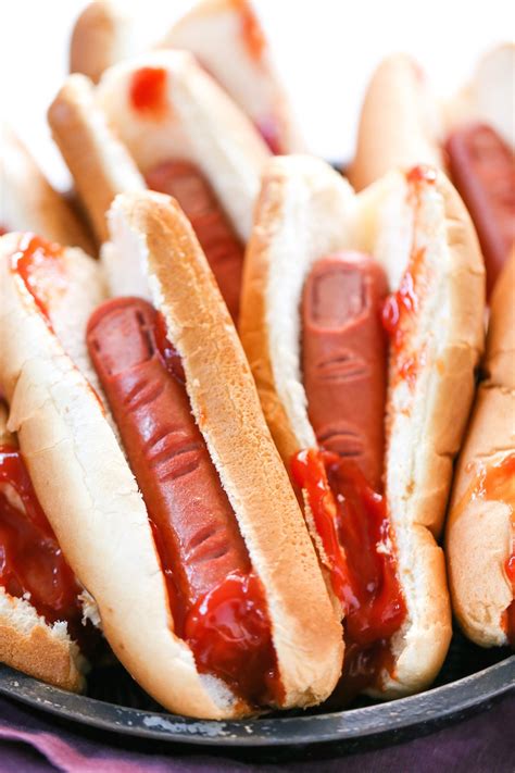 Bloody Finger Hot Dogs For Halloween Salty Canary