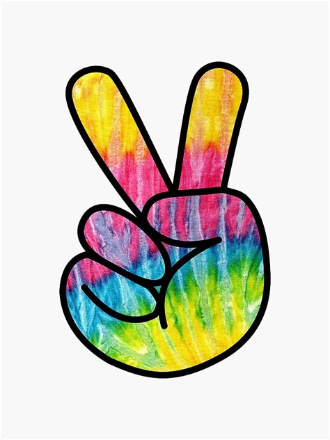 Colorful Hippie Peace Sign Sticker By Ellarose99 Redbubble