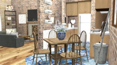 The Sims 4 Speed Build Rustic Apartment Youtube