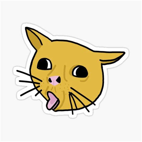 Coughing Cat Meme Sticker For Sale By Thishakya Redbubble