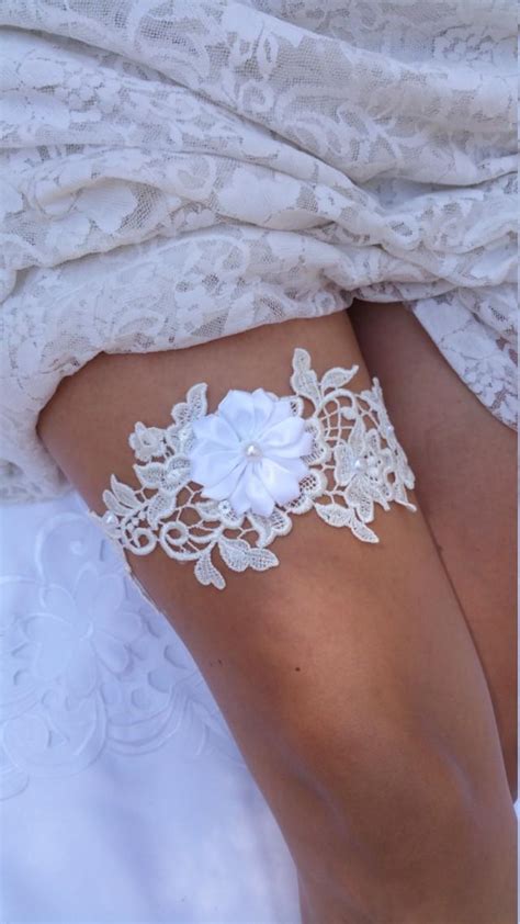 Ivory Lace Wedding Garter White Lace Garter Lace Bridal Garter