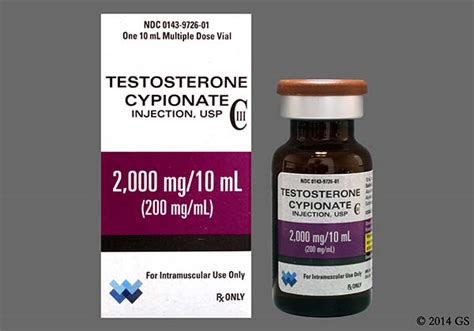 Testosterone Cypionate 200mg Ml 10 Ml Vial Ciii 117619