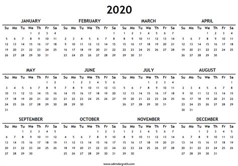 2020 Calendar Template Indesign Example Calendar Printable