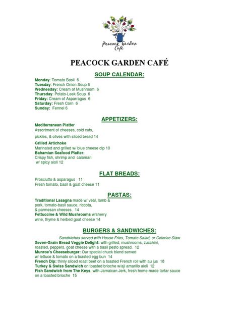 Reserve a table at peacock garden, miami on tripadvisor: Peacock Garden Cafe Menu | Salad | Cuisine
