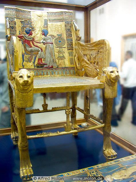 golden throne tutankhamun tomb exhibit museum of egyptian antiquities cairo egypt alfred